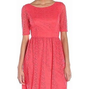 Jessica Simpson Coral Fit & Flare Lace Dress